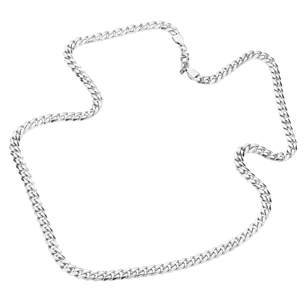 6 Diamond Cut Stainless Steel 24 Inch 6.2mm Cuban Chain Necklace