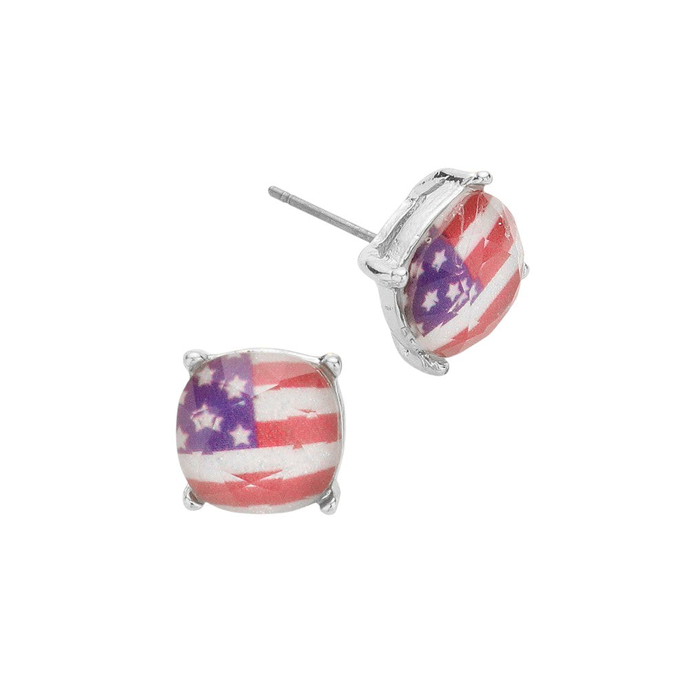 American USA Flag Stud Earrings