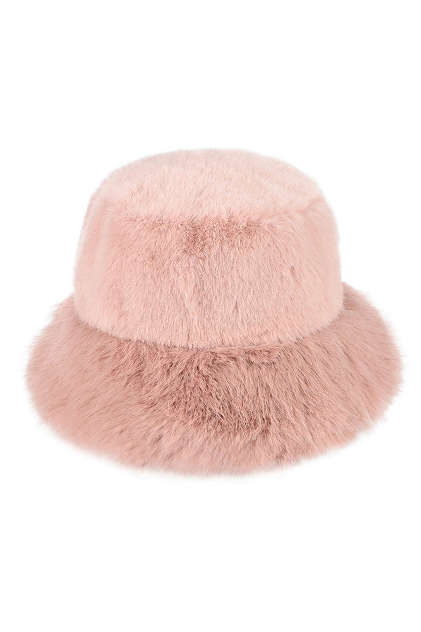 C.C Faux Fur Solid Bucket Hat