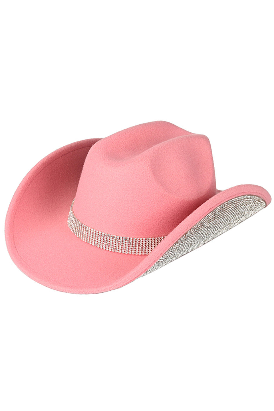 C.C Rhinestone Trim Vegan Cowboy Hat