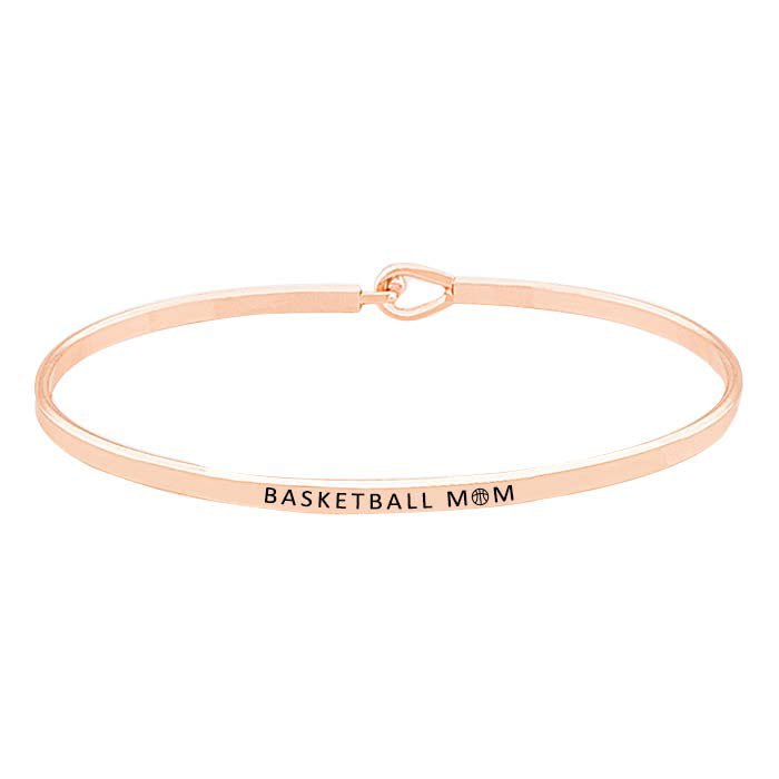 Basketball Mom Brass Thin Metal Hook Bracelet