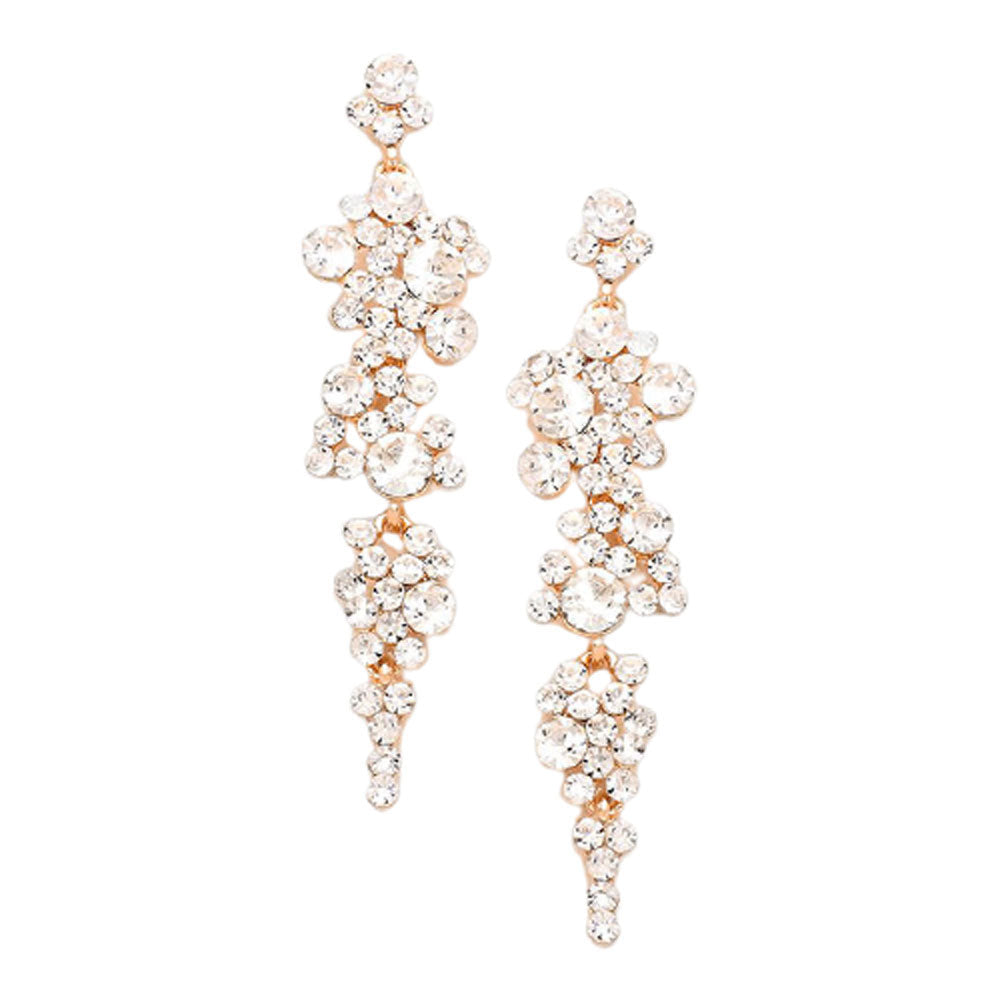 Bubble Stone Cluster Dangle Evening Earrings