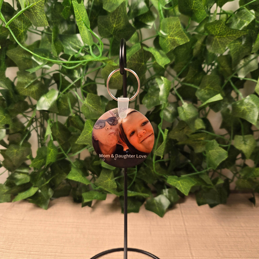 Round Double Sided Personalized Photo and Text Key Chain
