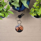 Round Double Sided Personalized Photo and Text Key Chain