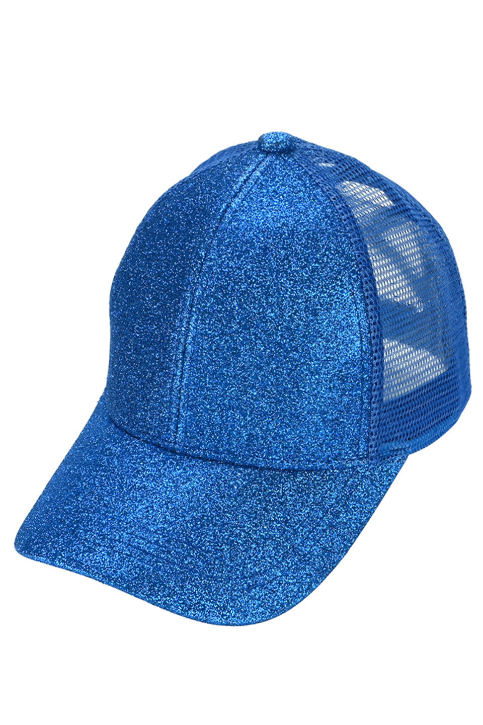 C.C Glitter Mesh Back Criss-Cross Ponytail Cap