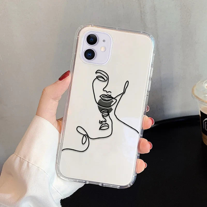 Abstract Line Face Aesthetic Phone Case