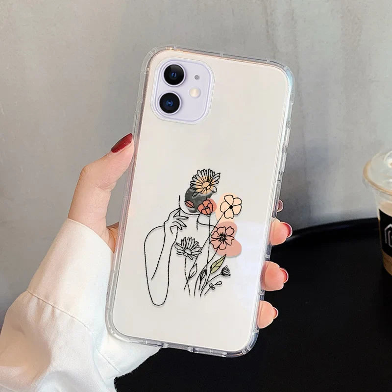 Abstract Line Face Aesthetic Phone Case