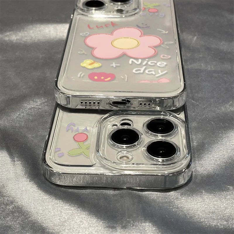 Flowers Silicone Soft Shockproof Cover Phone Case