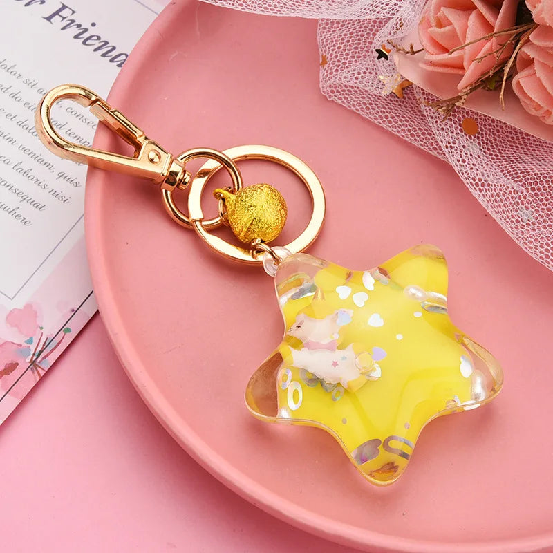 Sparkle Star Moving Liquid Keychain
