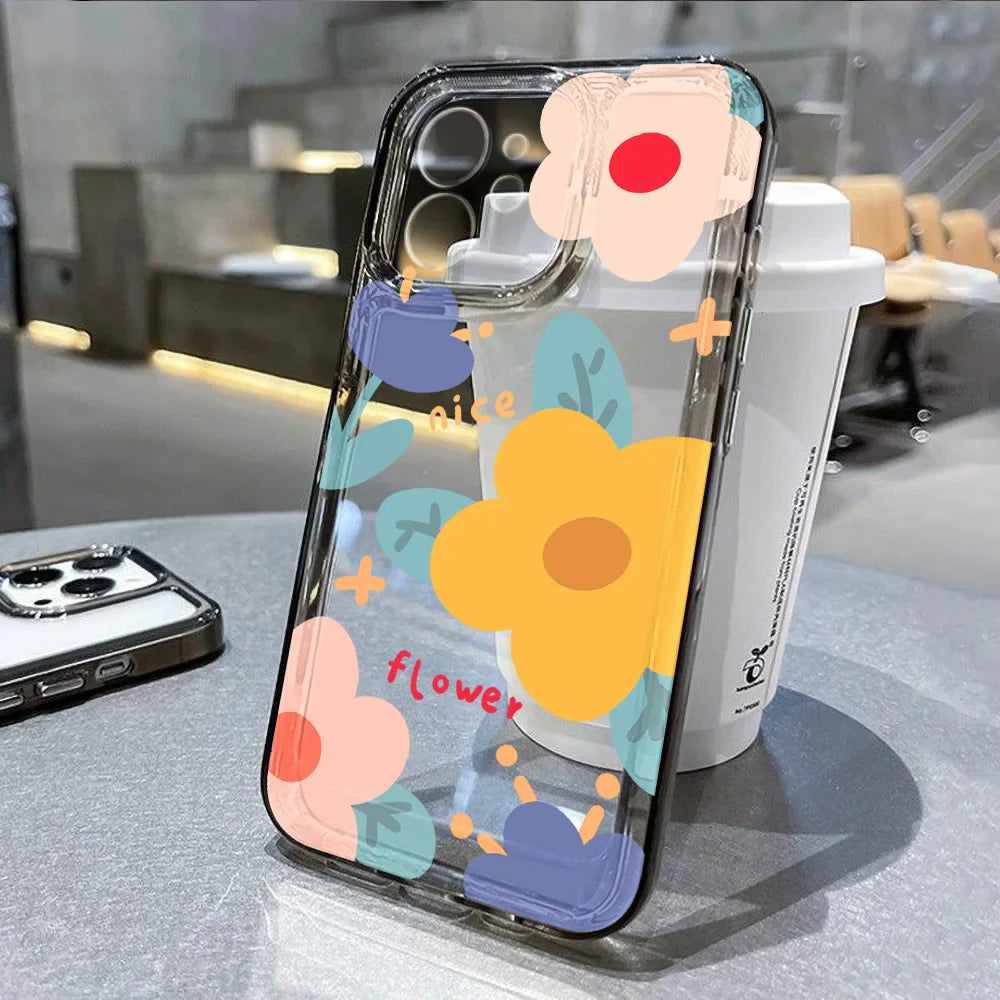 Flower Clear Shockproof Cover Soft Funda Phone Case