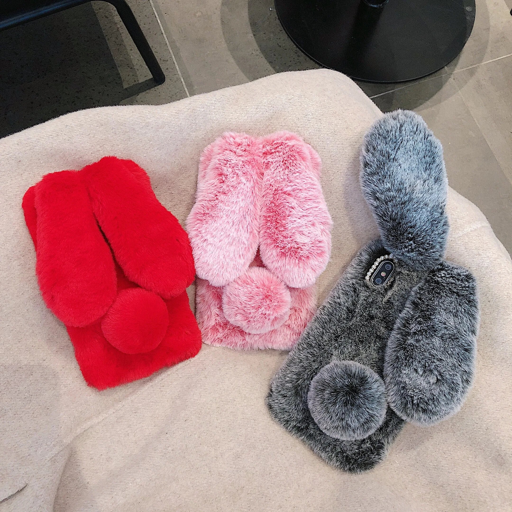 Rabbit Hair Plush Phone Case