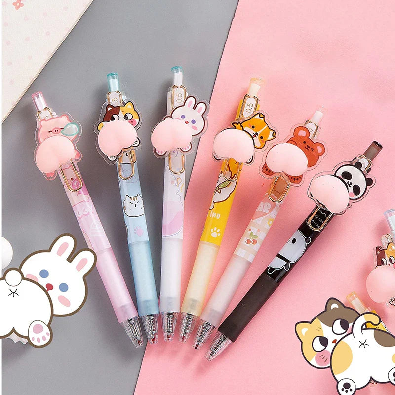 Kawaii Animal Soft Booty Gel Pens