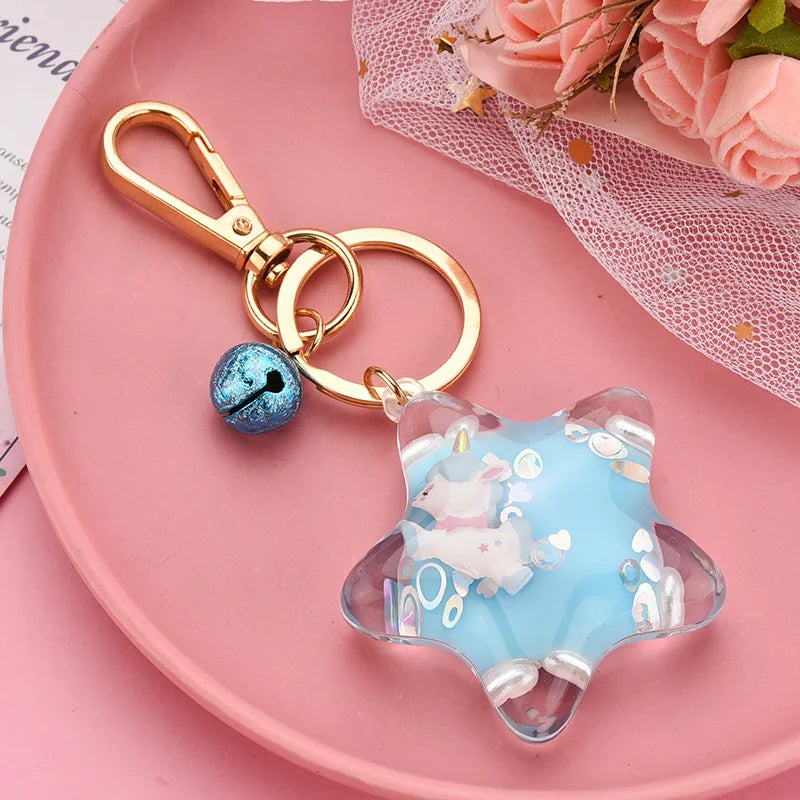 Sparkle Star Moving Liquid Keychain
