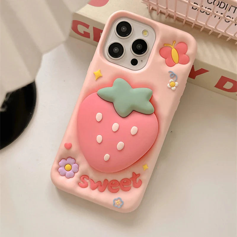 Sweet Strawberry Butterfly iPhone Case