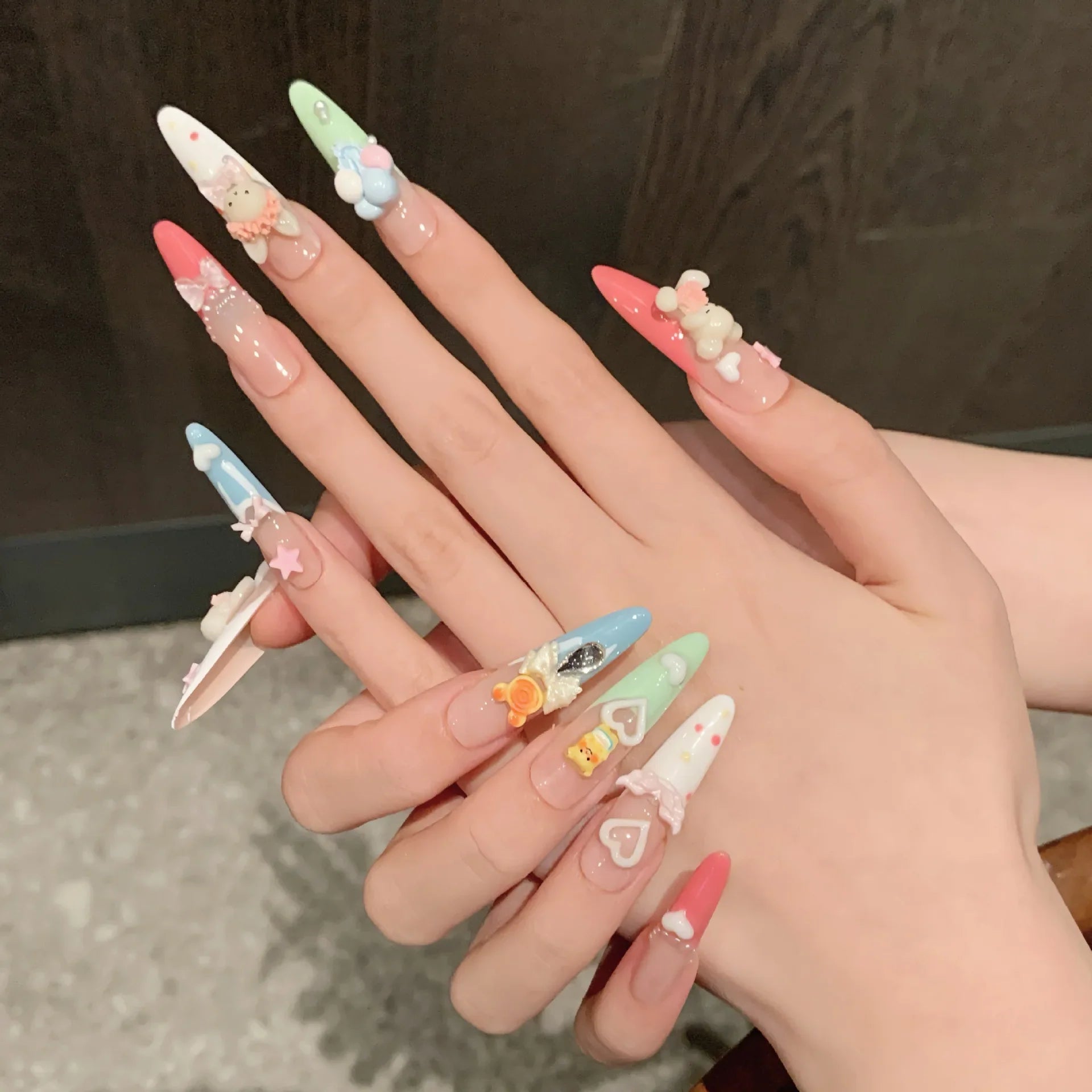 Kawaii Bunny & Bear False Nails Set