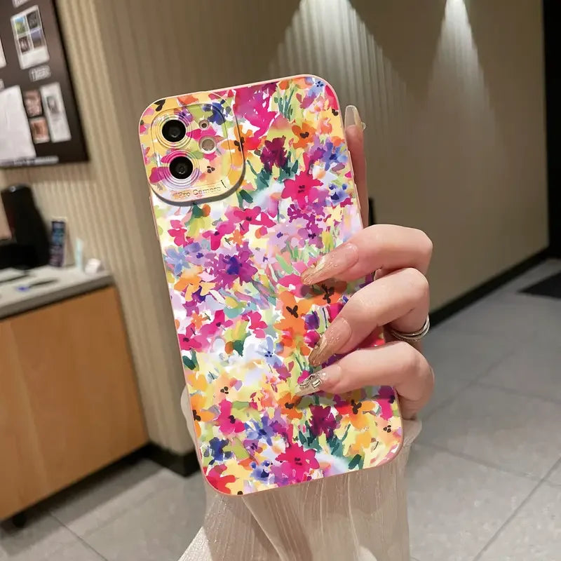 Oil painting Flowers Pattern Design Print Phone Case