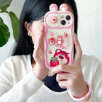 Cute Cartoon Pink Disney Winnie Pooh Lotso Bear Slide Camera Protection Phone Case