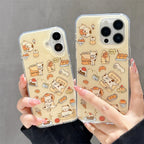 Ins Cute Line Cat Dog Phone Case
