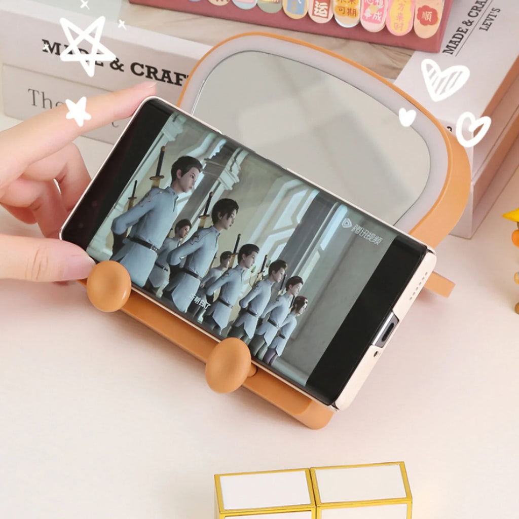 Kawaii Toast LED Makeup Mirror