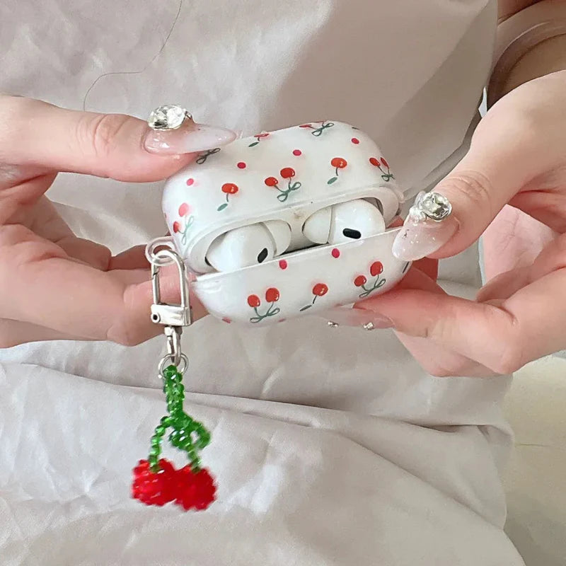 Cute Cherry Print AirPods Case