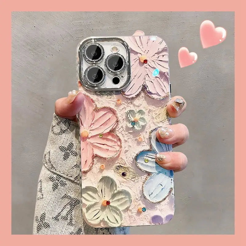 Luxury Flowers Glitter Laser Phone Case