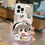 Cute Crayon Shin-chans Couple Gradient Phone Case