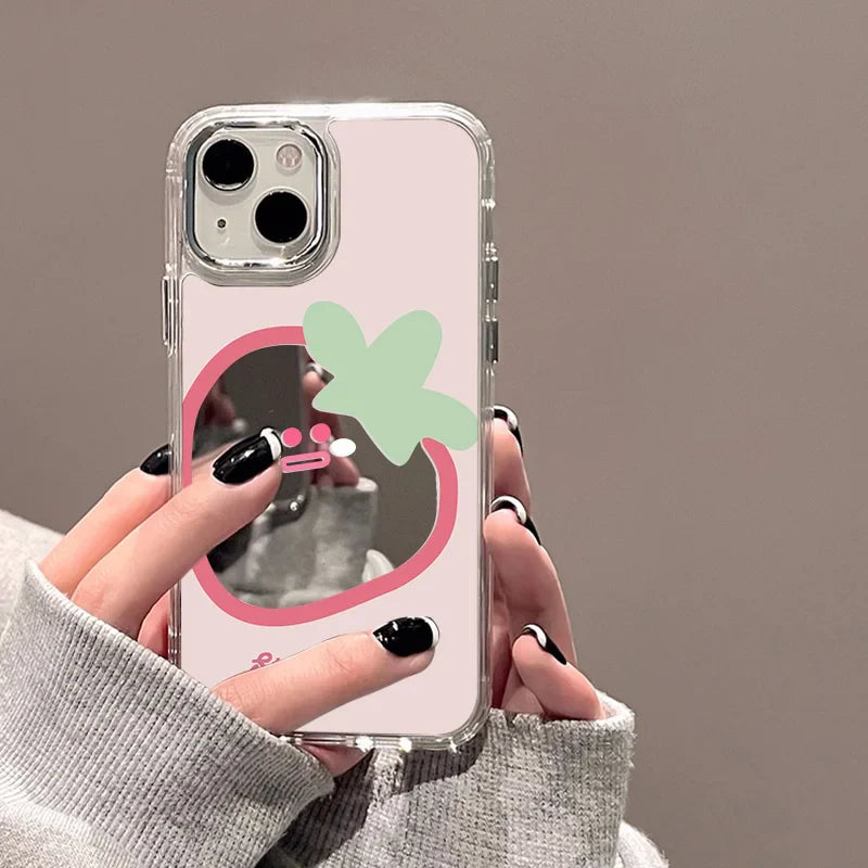 Cute Love Heart Mirror Phone Case