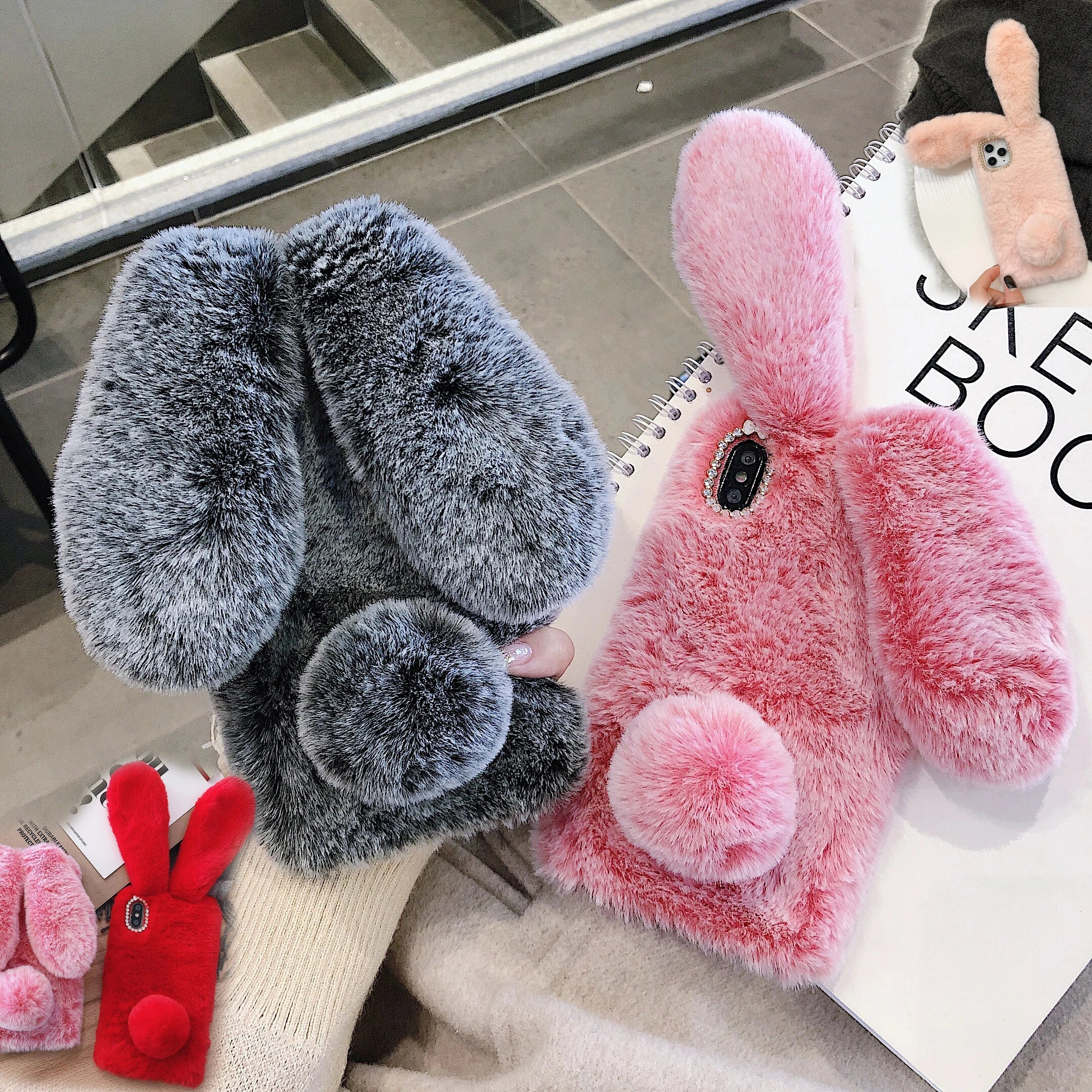 Rabbit Hair Plush Phone Case