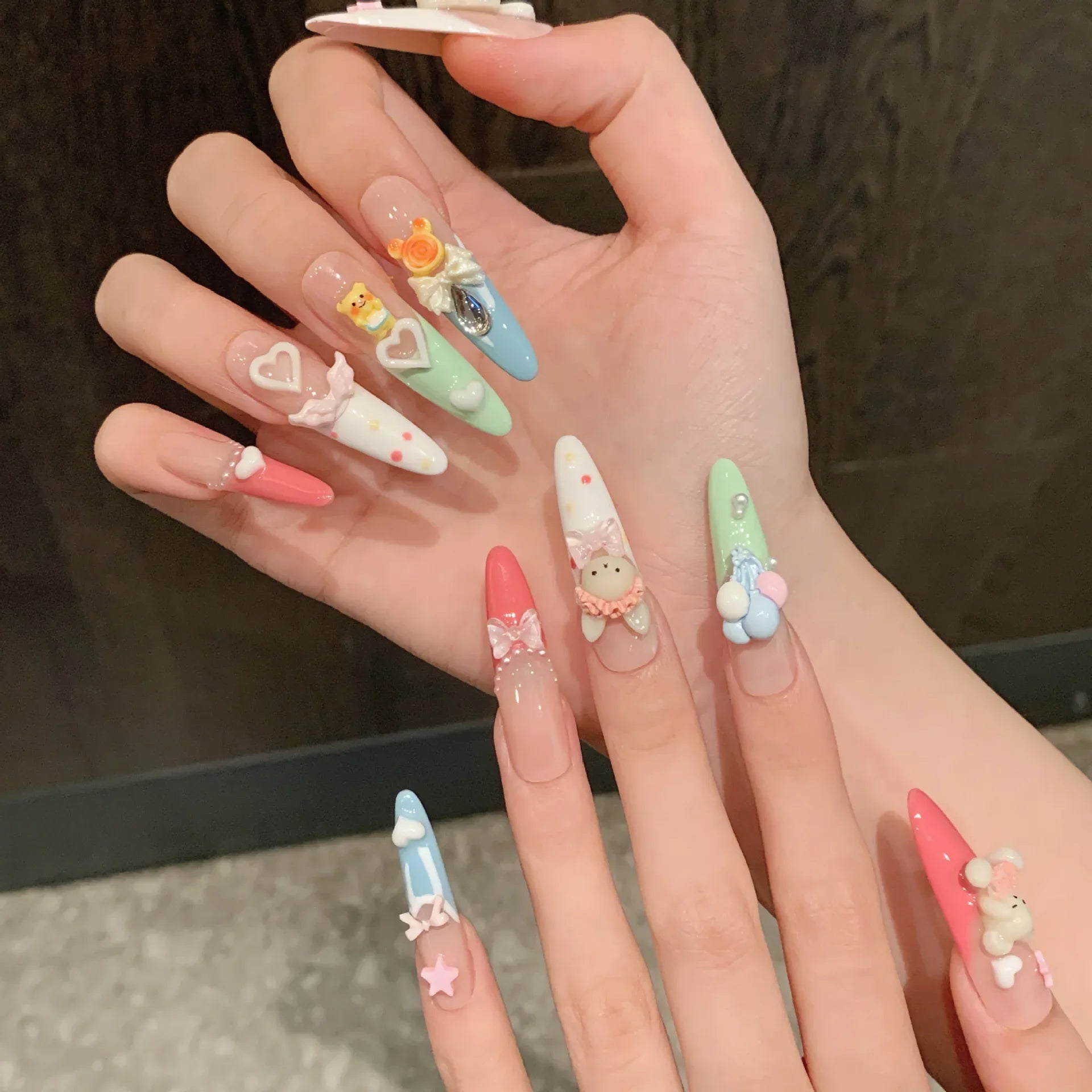 Kawaii Bunny & Bear False Nails Set