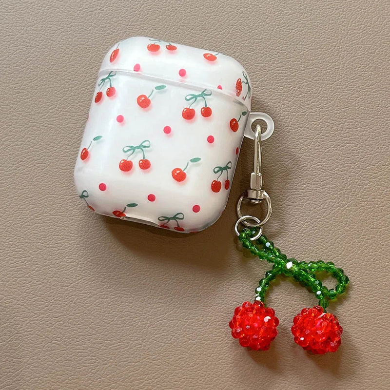Cute Cherry Print AirPods Case