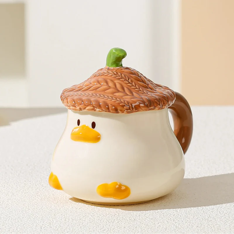 Kawaii Duck Mug With Lid