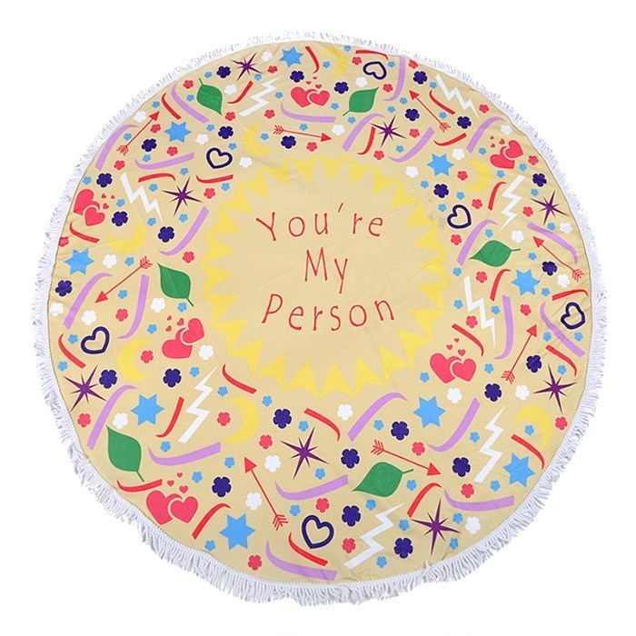 "You're my Person" Heart Round Beach Terry Towel / Blanket