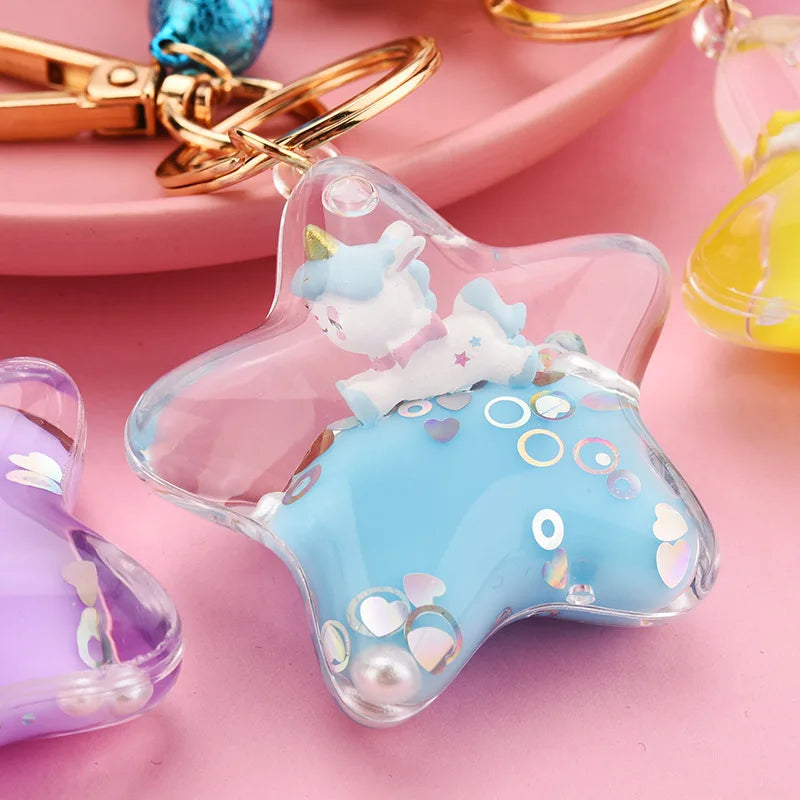 Sparkle Star Moving Liquid Keychain