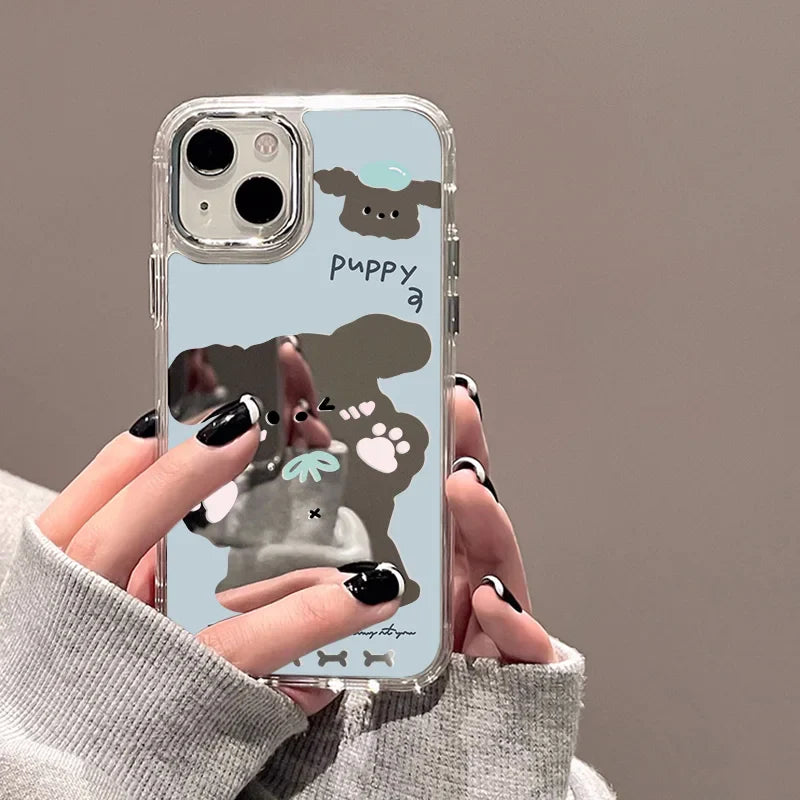 Cute Love Heart Mirror Phone Case