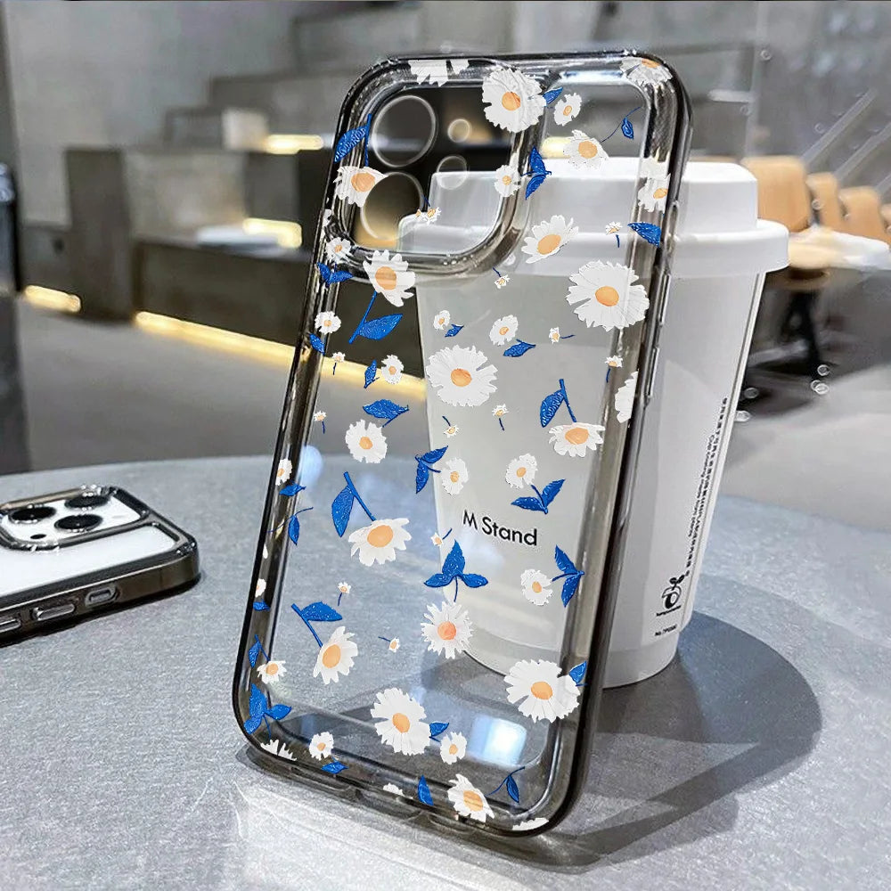 Flower Clear Shockproof Cover Soft Funda Phone Case