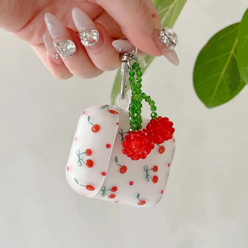 Cute Cherry Print AirPods Case