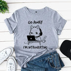 "Go Away I'm Introverting" Cat T-Shirt
