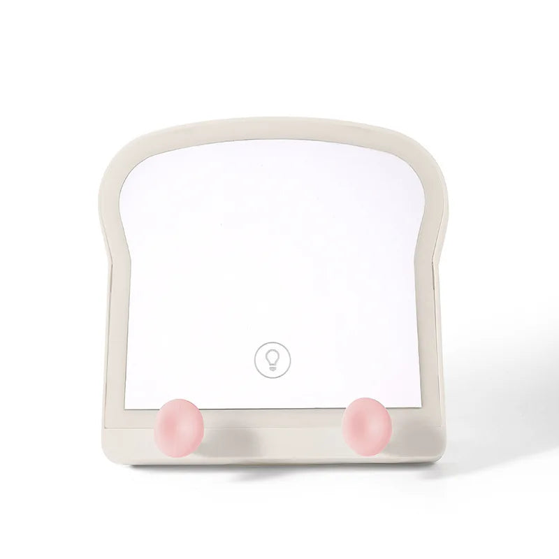 Kawaii Toast LED Makeup Mirror