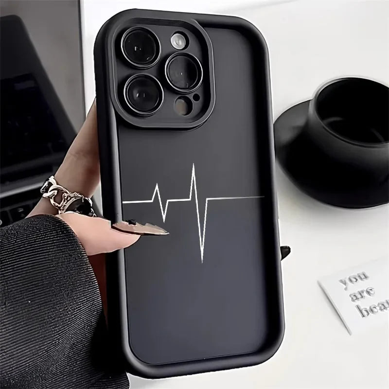 Line Soft Silicone Shockproof Matte Cover Phone Case
