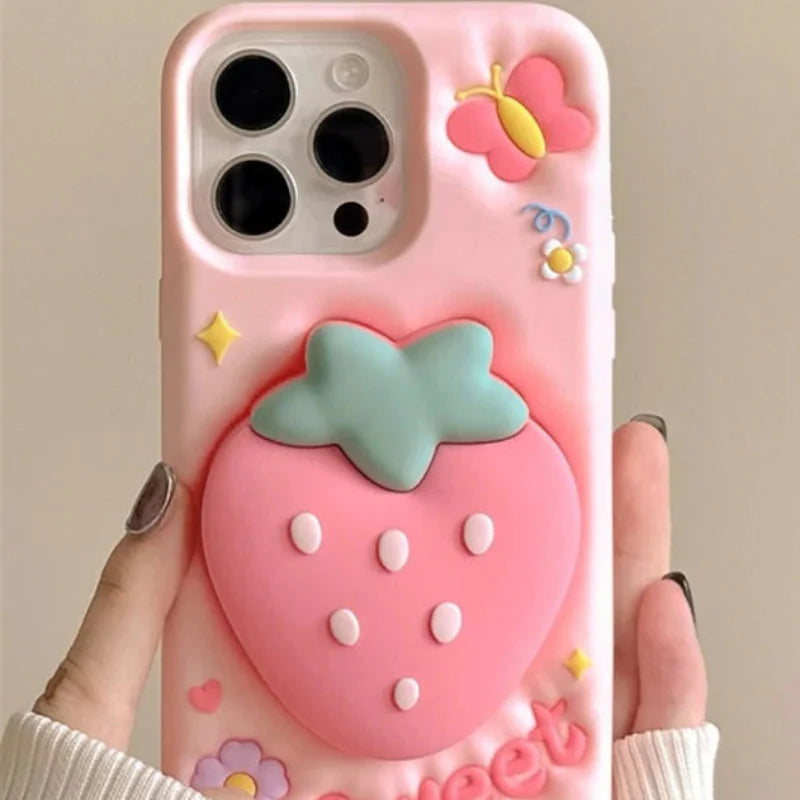 Sweet Strawberry Butterfly iPhone Case