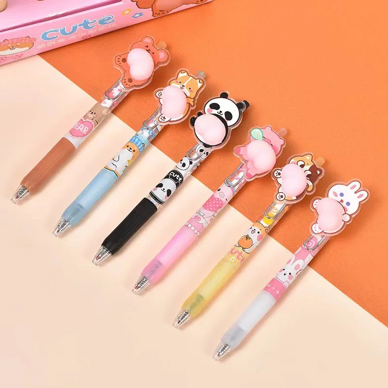 Kawaii Animal Soft Booty Gel Pens