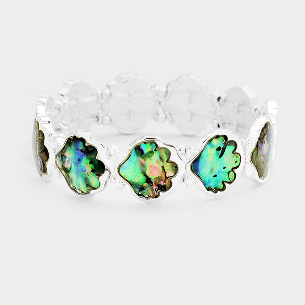 Abalone Shell Metal Stretch Bracelet
