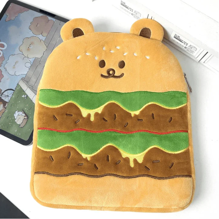 Kawaii Hamburger Bear Tablet Sleeve
