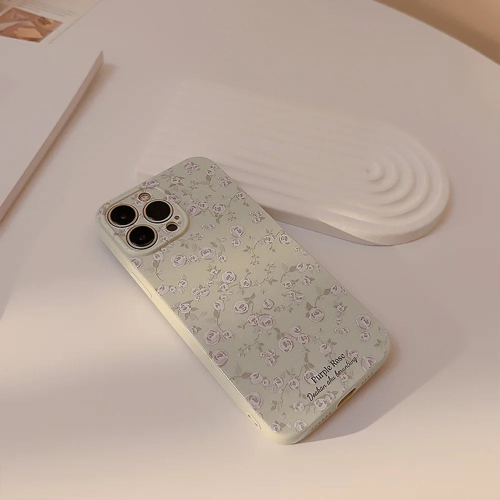 Korean Retro Flowers Phone Case