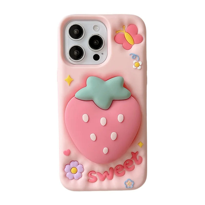Sweet Strawberry Butterfly iPhone Case