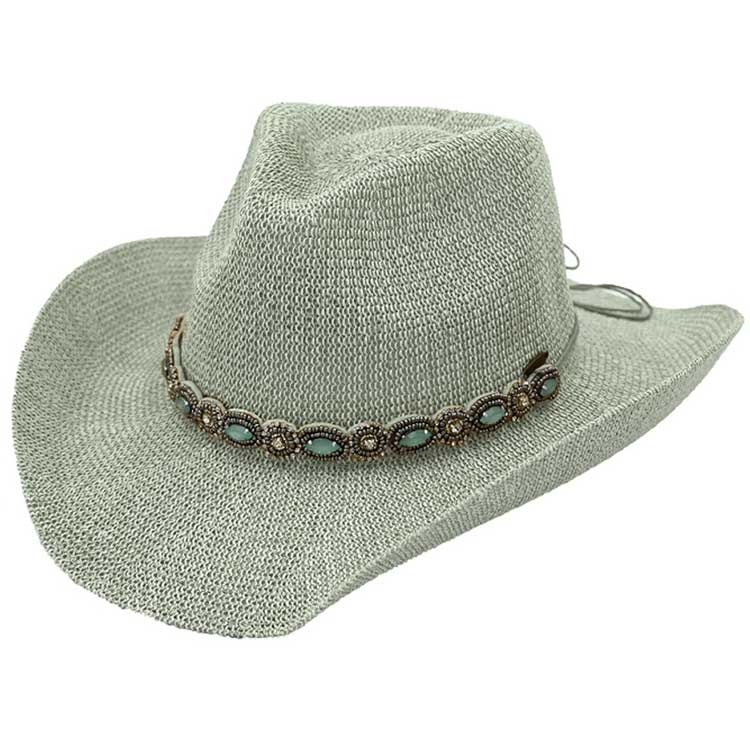 C.C Rhinestone Jewel Charm Trim Cowboy  Hat