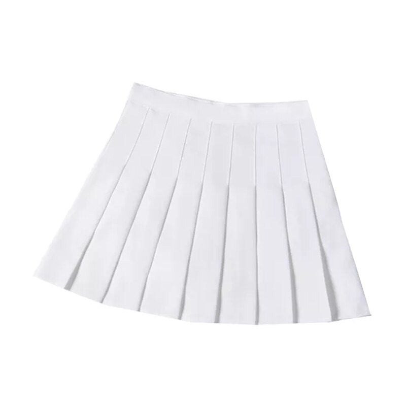 Brown Pleated Mini Skirts