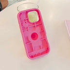 Kawaii 3D Cartoon Rabbit Floral Bracket Soft Silicone Phone Case