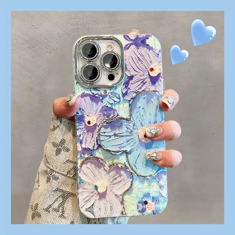Luxury Flowers Glitter Laser Phone Case