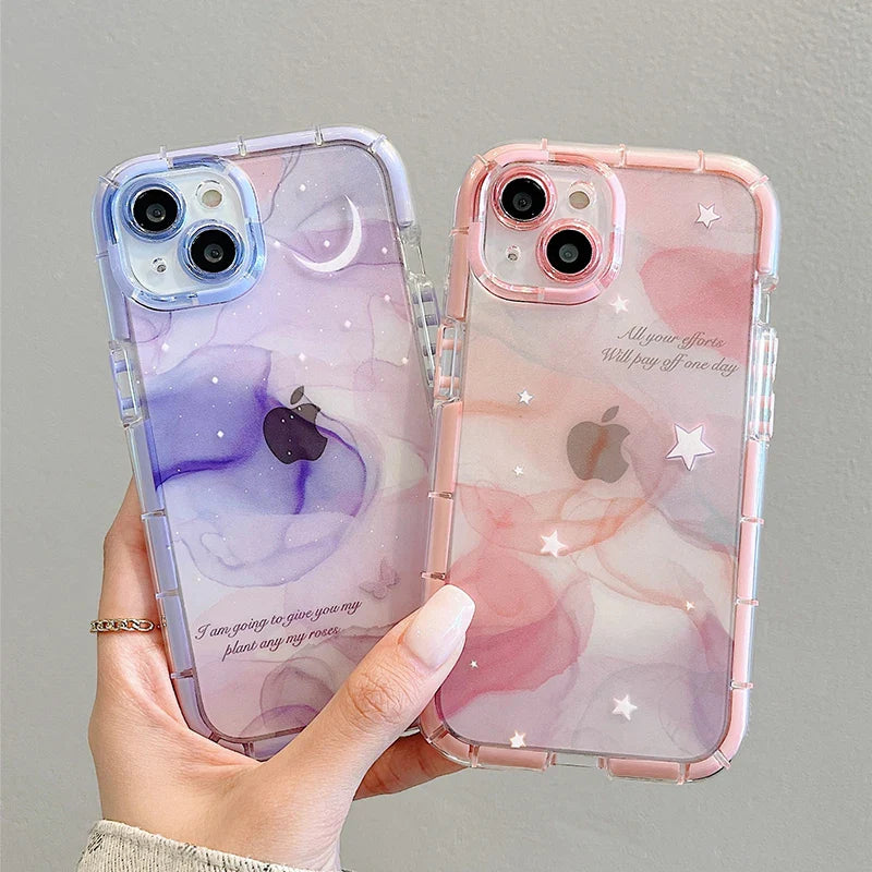 Pink Purple Dream Starry Sky Luminous Bumper Phone Case